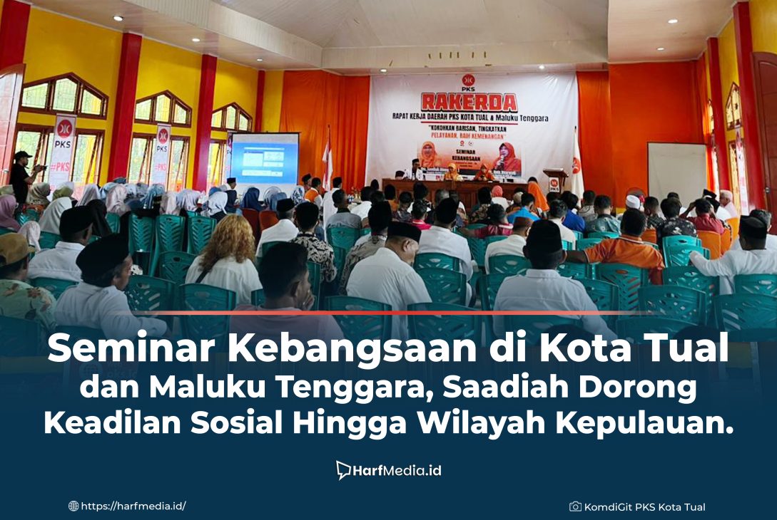 Suasana saat Ibu Saadiah memberikan materi dalam Seminar Kebangsaan di Kota Tual
