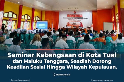 Suasana saat Ibu Saadiah memberikan materi dalam Seminar Kebangsaan di Kota Tual